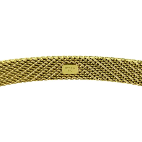 Tiffany & Co. 18k Gold Mesh Bangle Bracelet 7.75" - Picture 4 of 5